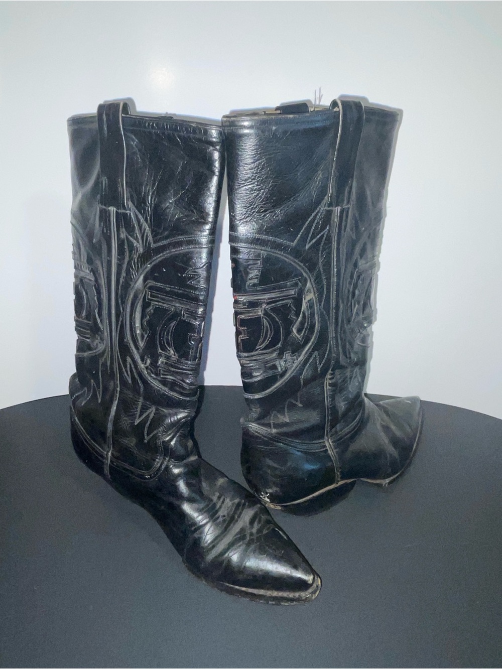 Handmade Unique Vintage 90s Mid-Calf Western Boots